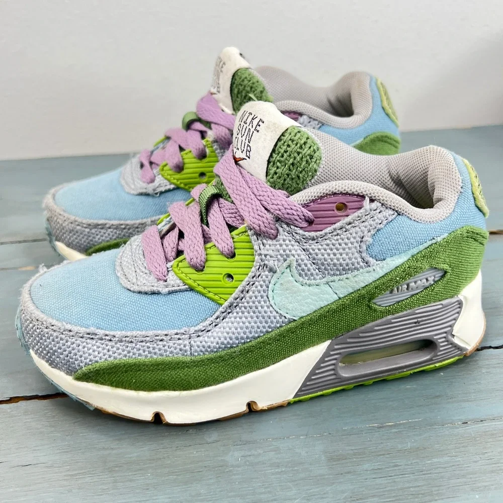 Nike Air Max 90 Sun Club Kids Blue Green Purple DQ4017-400 Size 12C